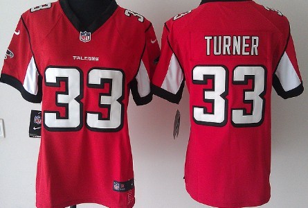 Nike Women's nfl South Atlanta Falcons 33 Michael Turner Nike Red Game Jersey